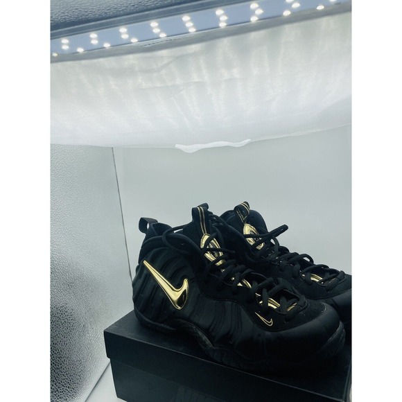 Nike Air Foamposite Pro Black Metallic Gold 2018 Size 12 624041-009 With OG Box main image 5